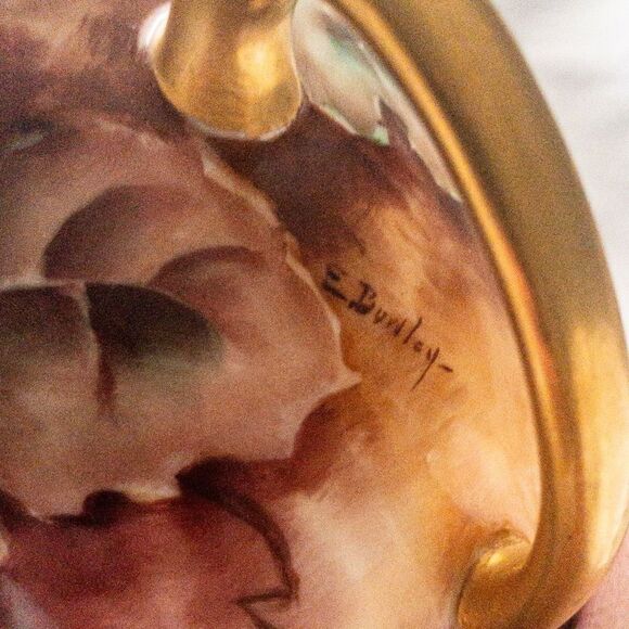 Antique T&V Limoges Porcelain Artist Signed Coffee Mug France - Picture 9 of 10